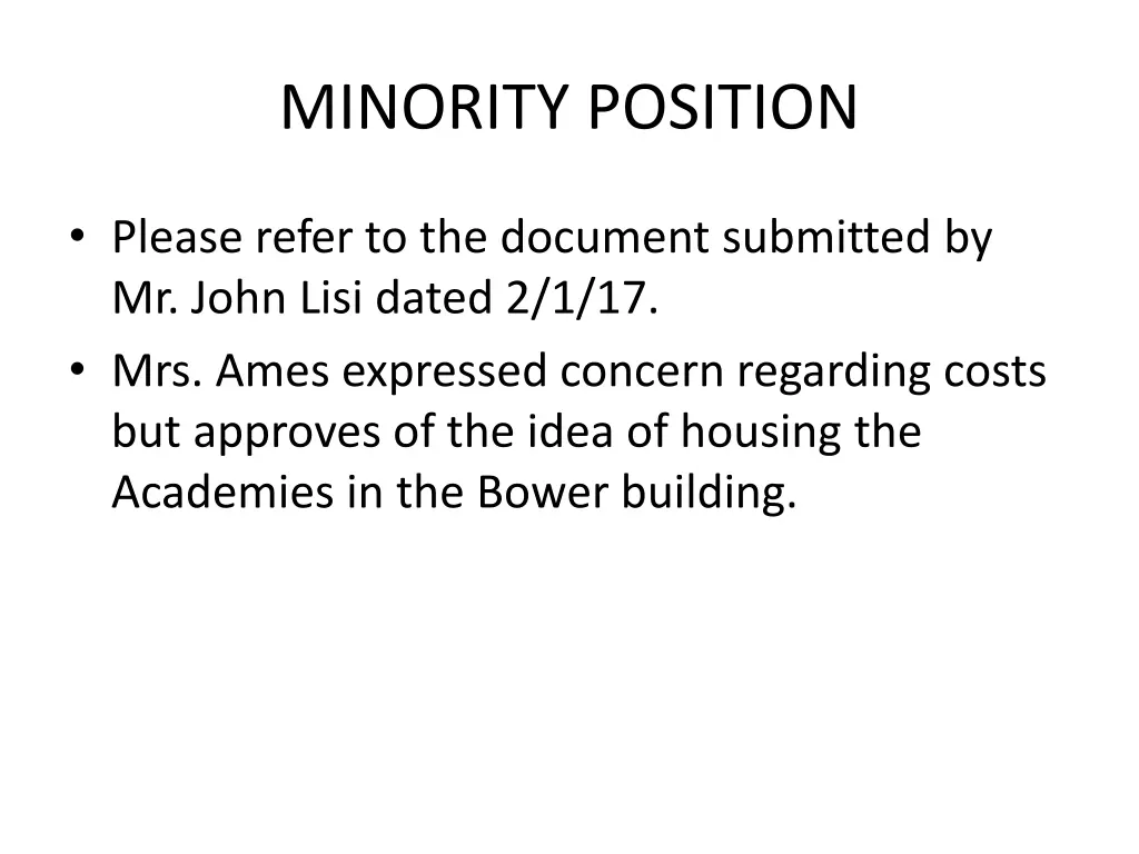 minority position