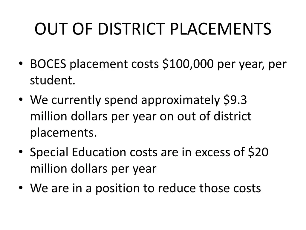 out of district placements