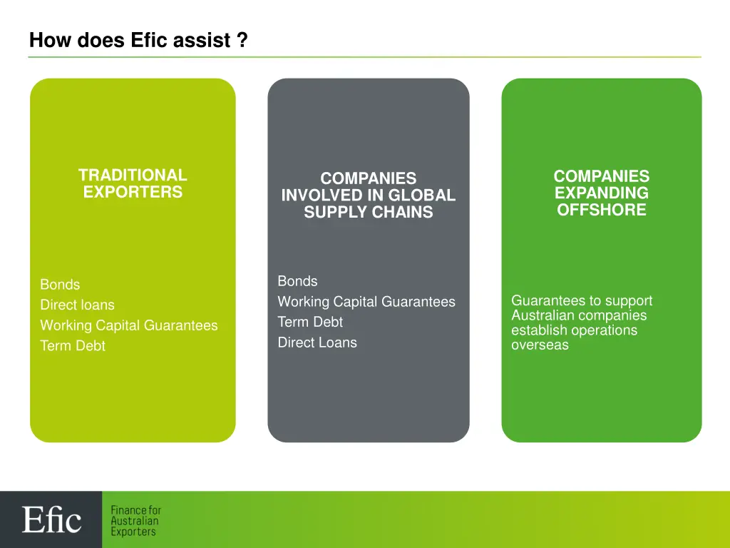 how does efic assist