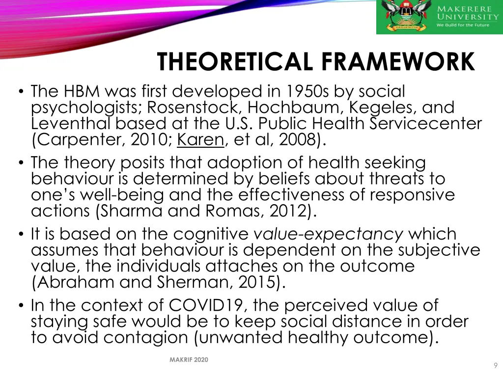 theoretical framework the hbm was first developed