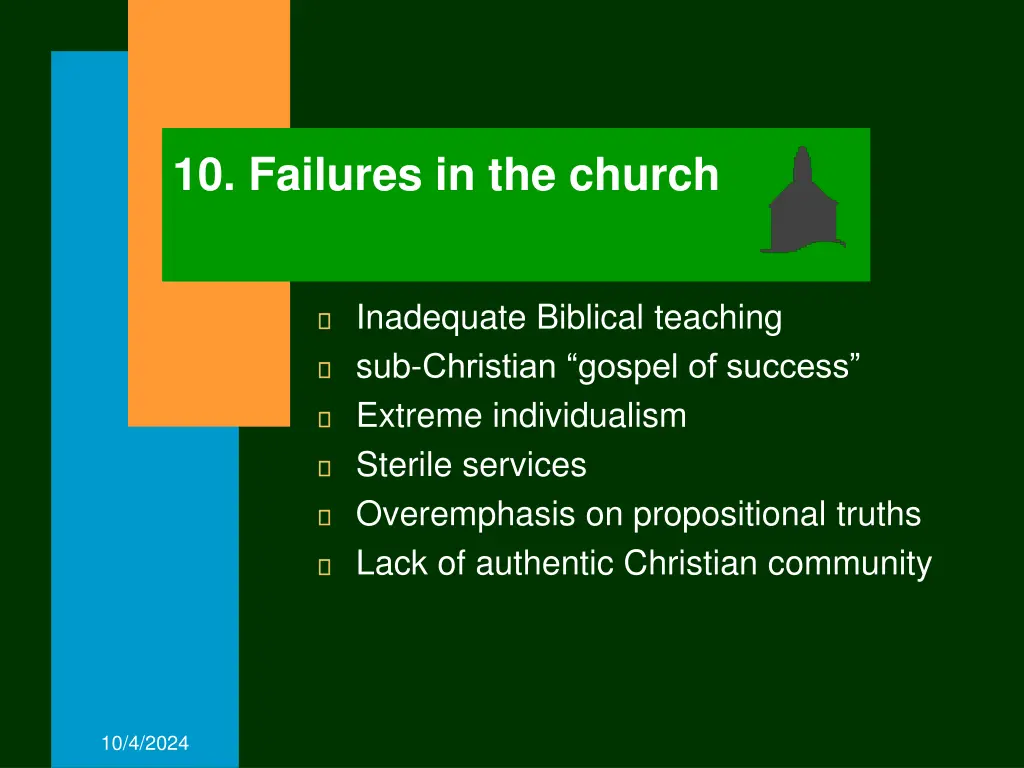 10 failures in the church