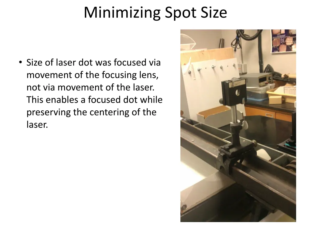 minimizing spot size