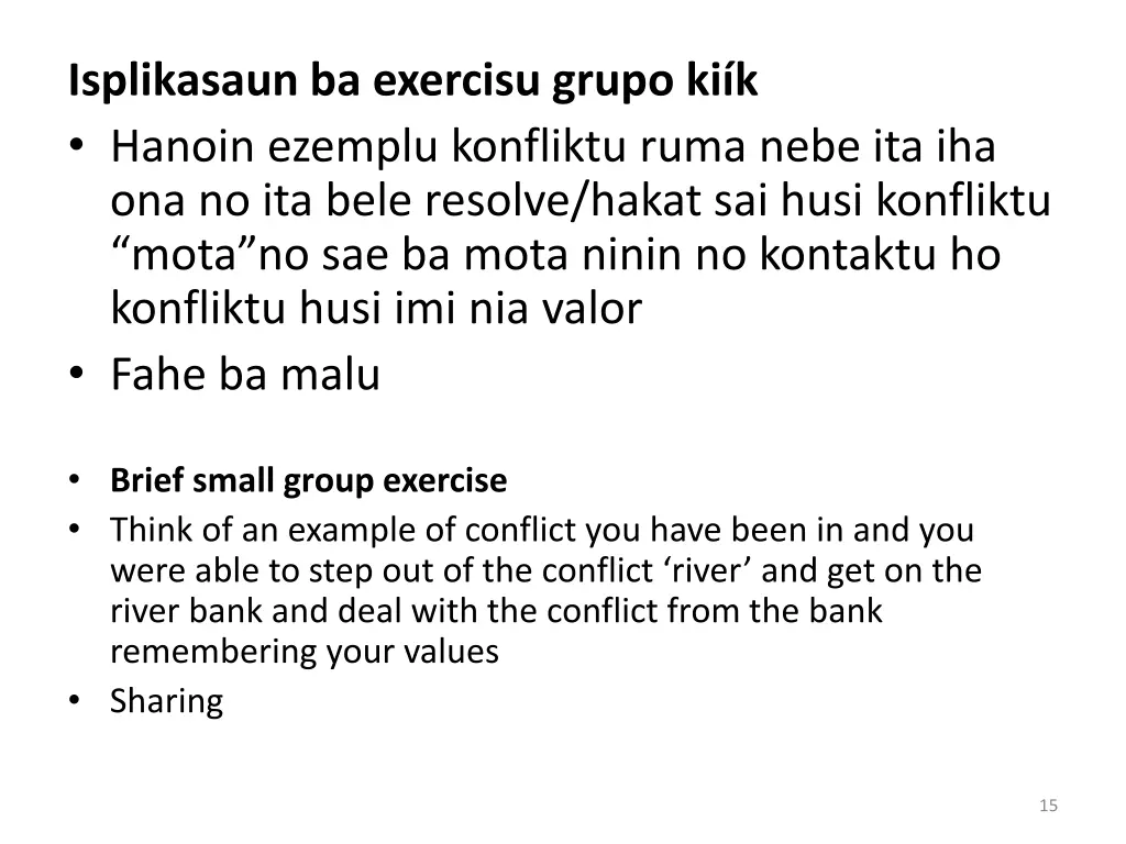 isplikasaun ba exercisu grupo ki k hanoin ezemplu