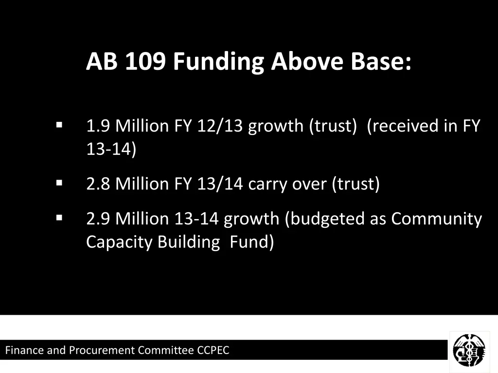 ab 109 funding above base