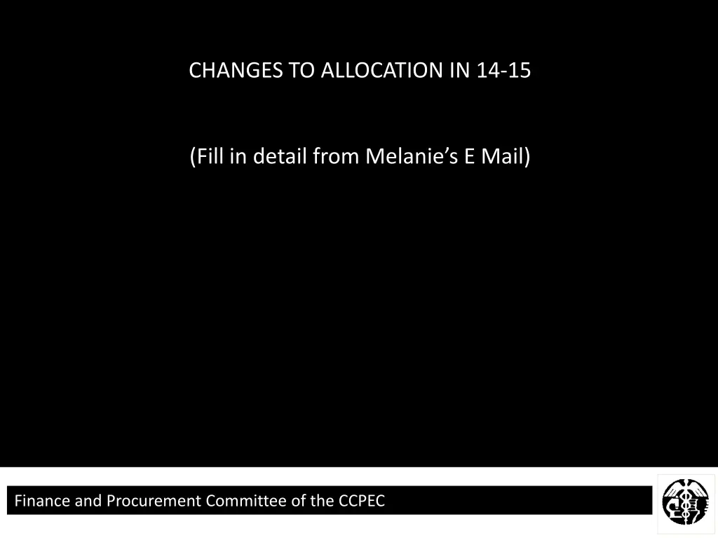 changes to allocation in 14 15