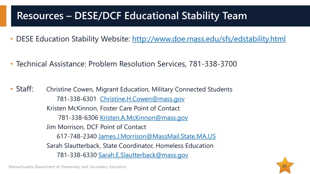 resources dese dcf educational stability team