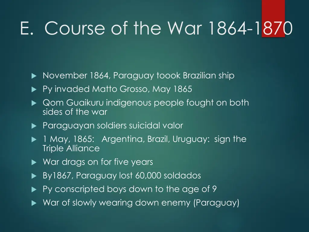 e course of the war 1864 1870