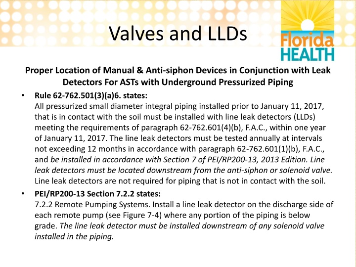 valves and llds