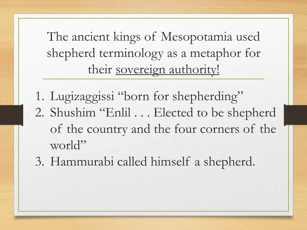 the ancient kings of mesopotamia used shepherd