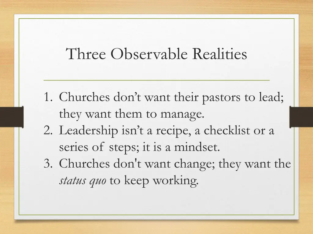 three observable realities