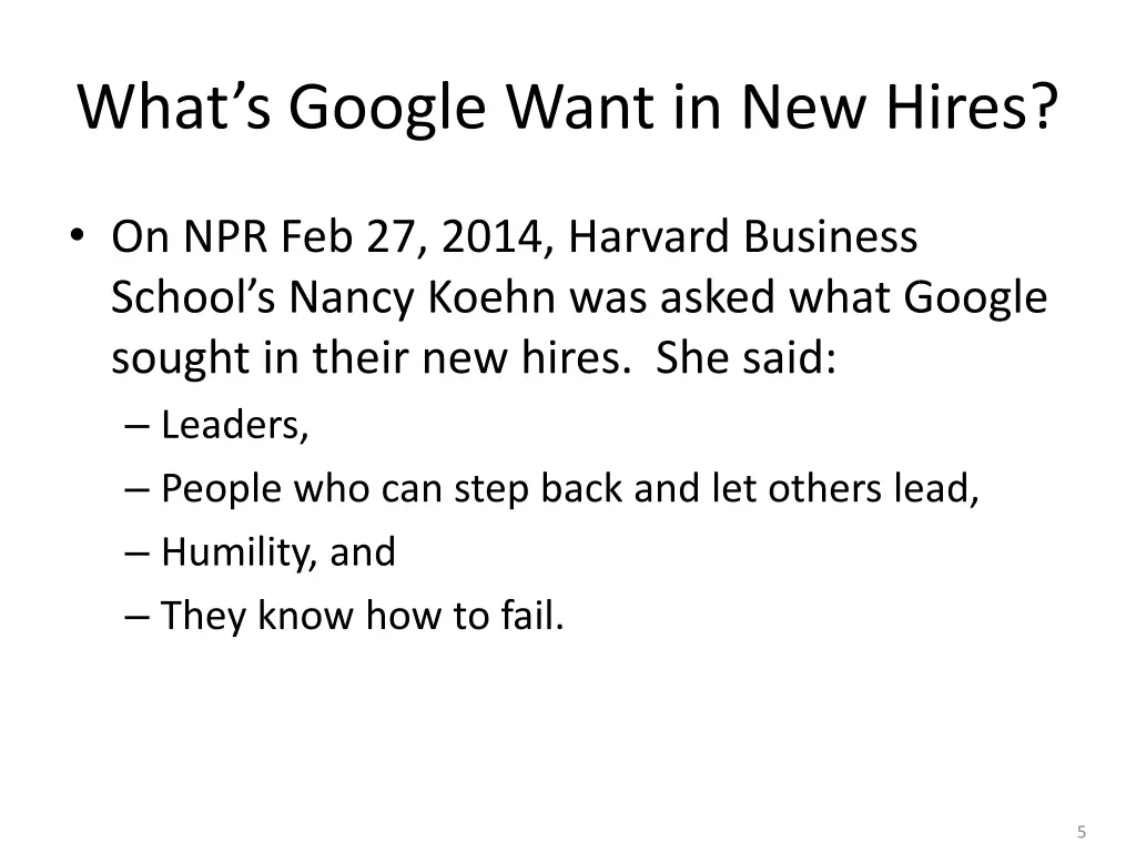 what s google want in new hires