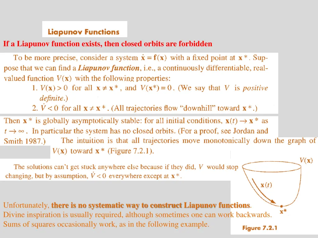 if a liapunov function exists then closed orbits