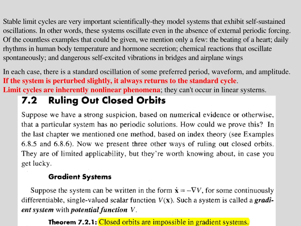 stable limit cycles are very important