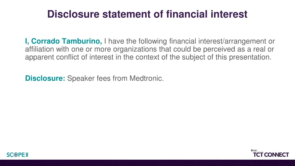 disclosure statement of financial interest