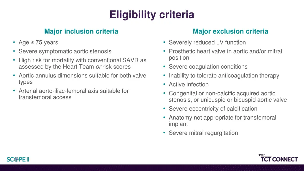 eligibility criteria