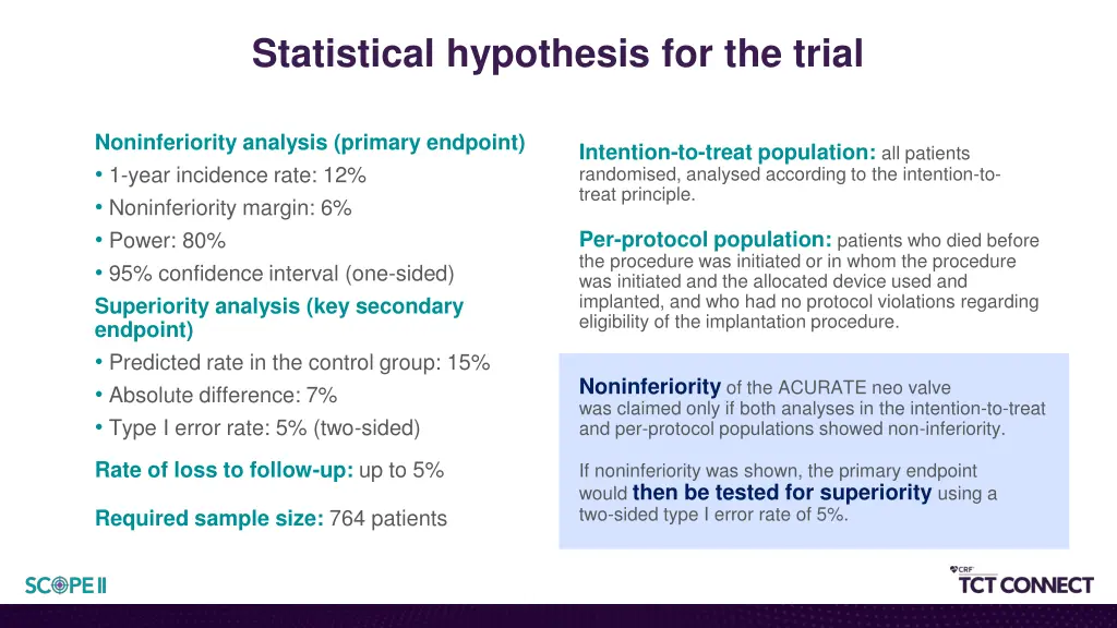 statistical hypothesis for the trial