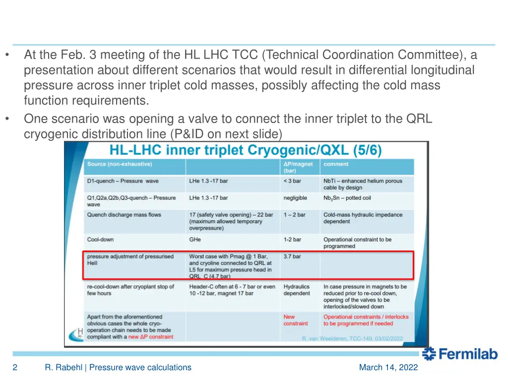 at the feb 3 meeting of the hl lhc tcc technical