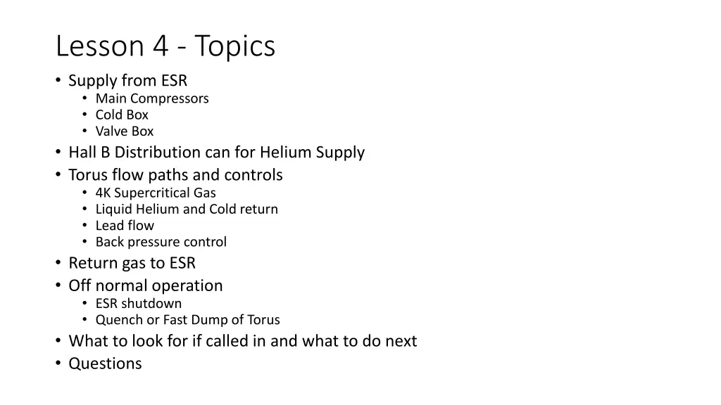 lesson 4 topics supply from esr main compressors