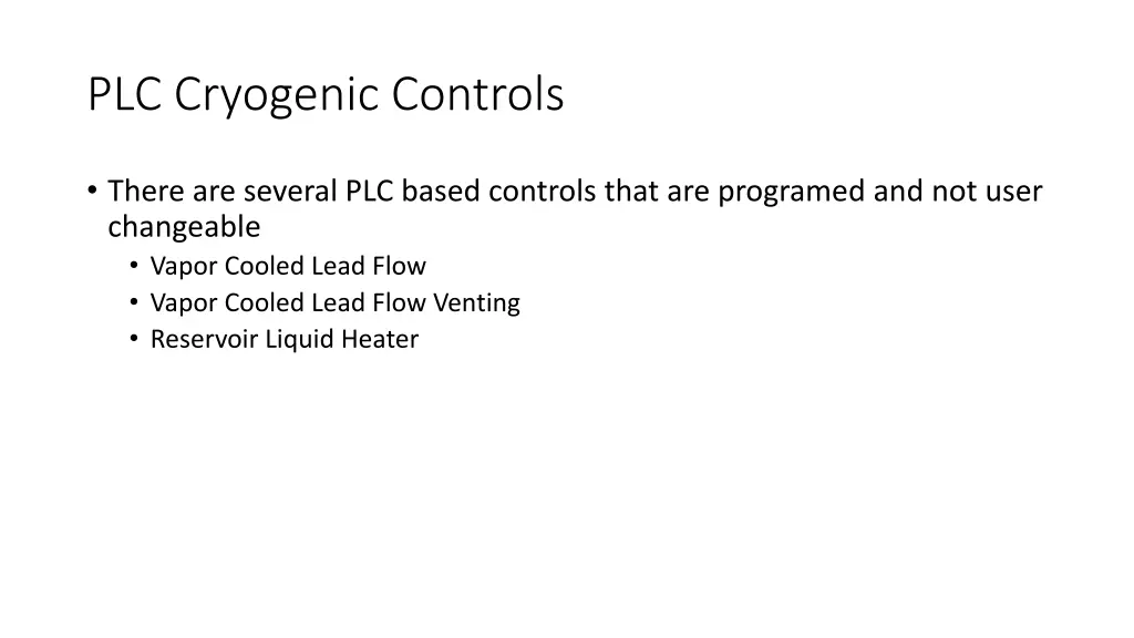 plc cryogenic controls