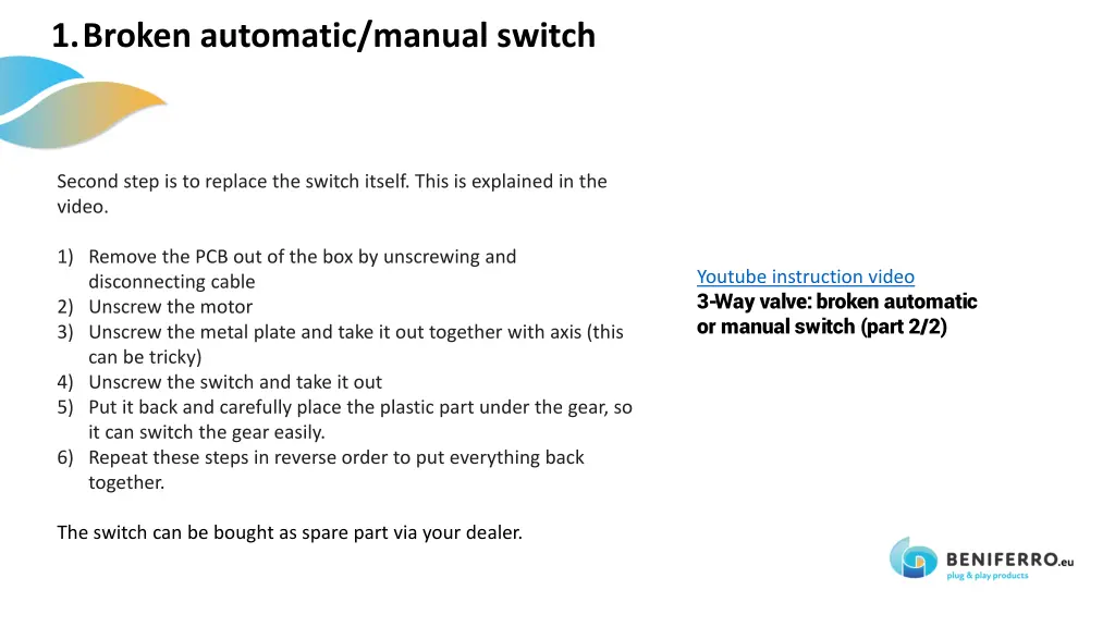 1 broken automatic manual switch 1