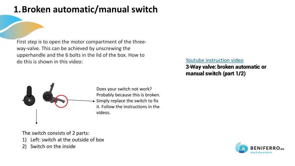 1 broken automatic manual switch