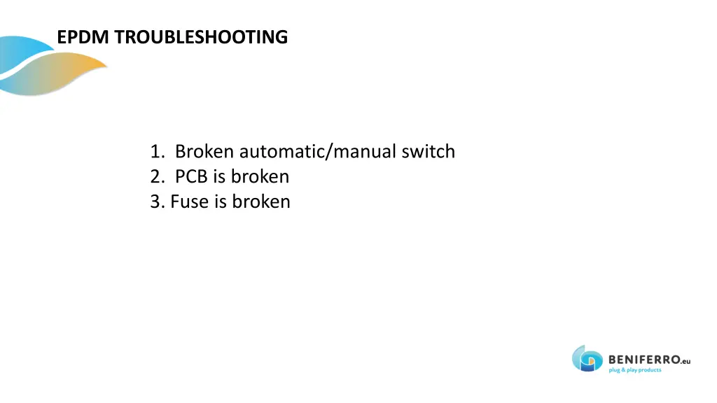 epdm troubleshooting