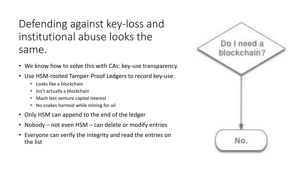 defending against key loss and institutional