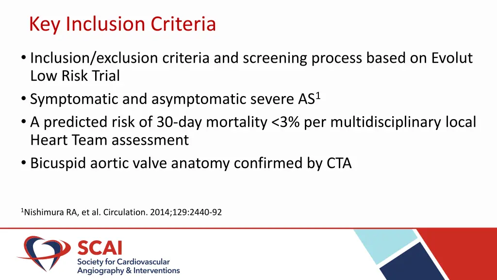 key inclusion criteria