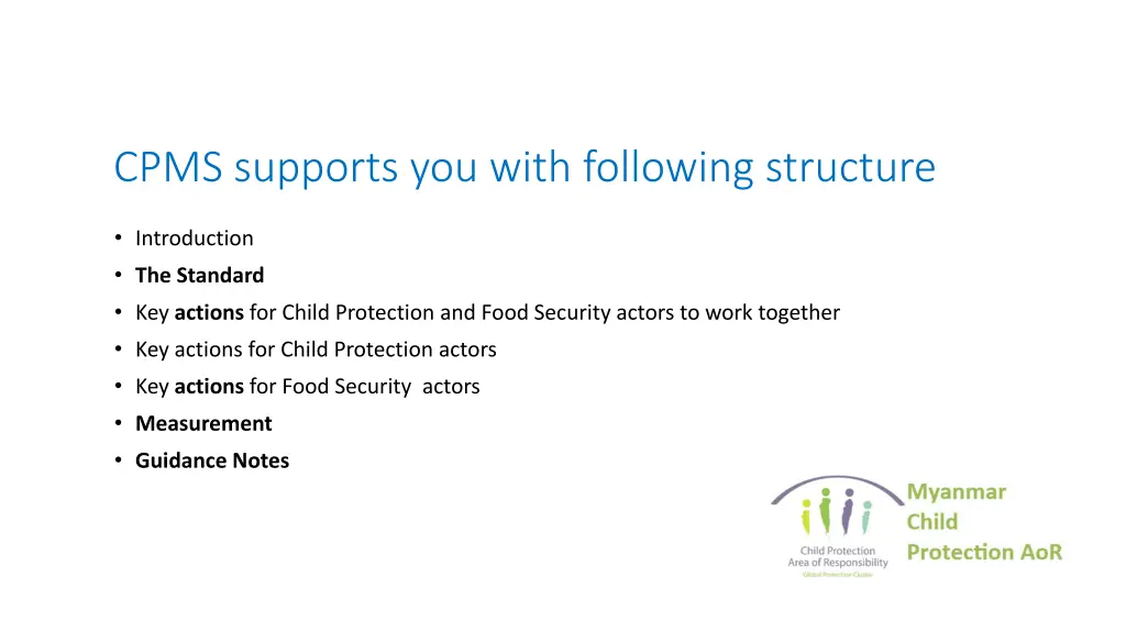 cpms supports you with following structure