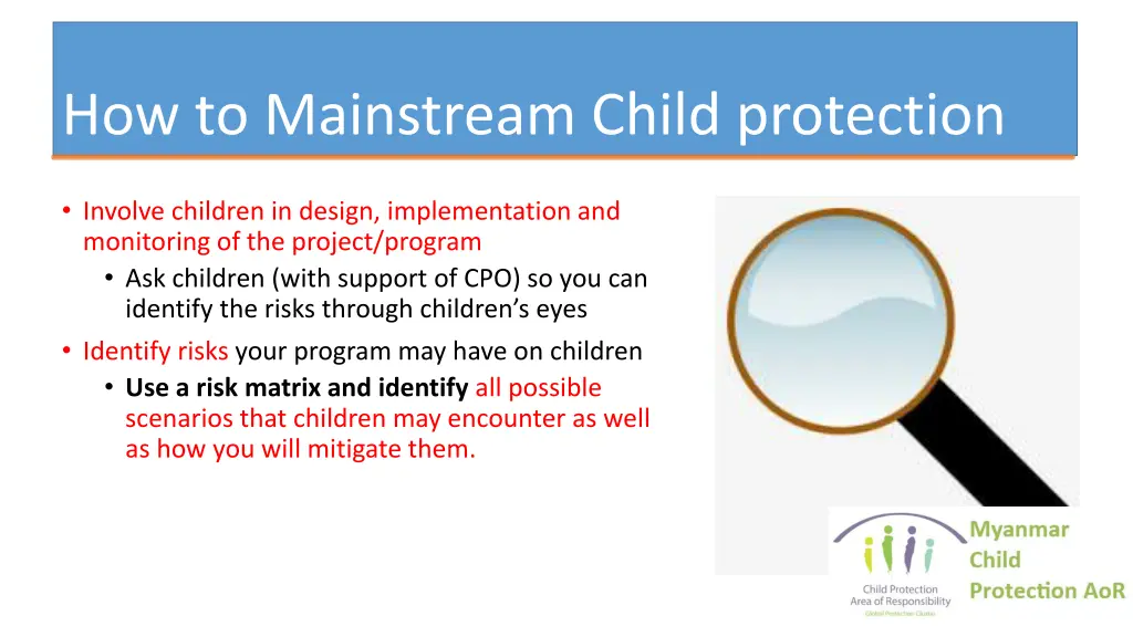 how to mainstream child protection