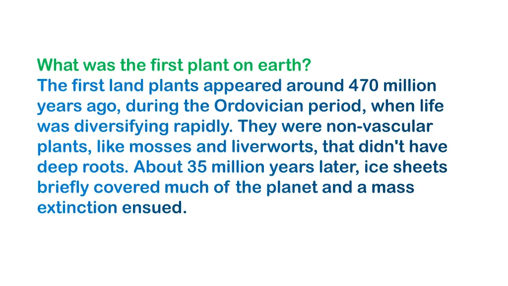 what was the first plant on earth the first land