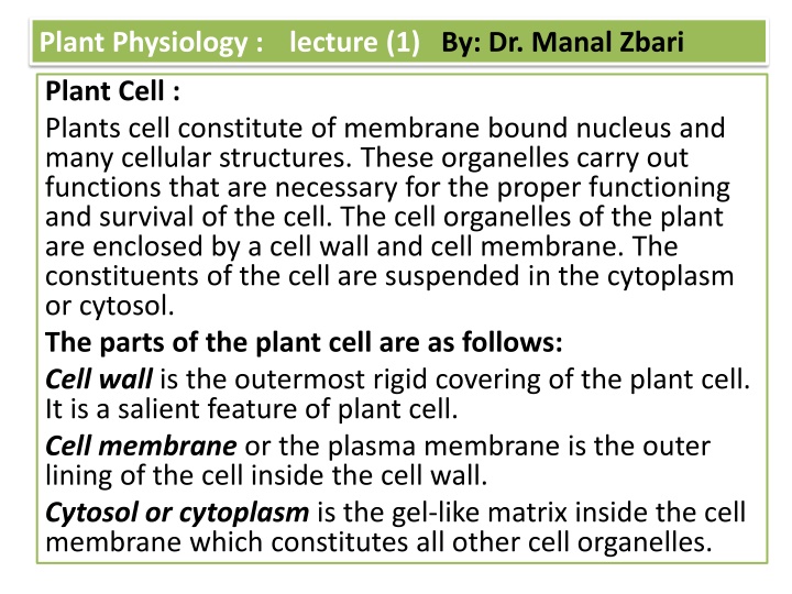 plant physiology