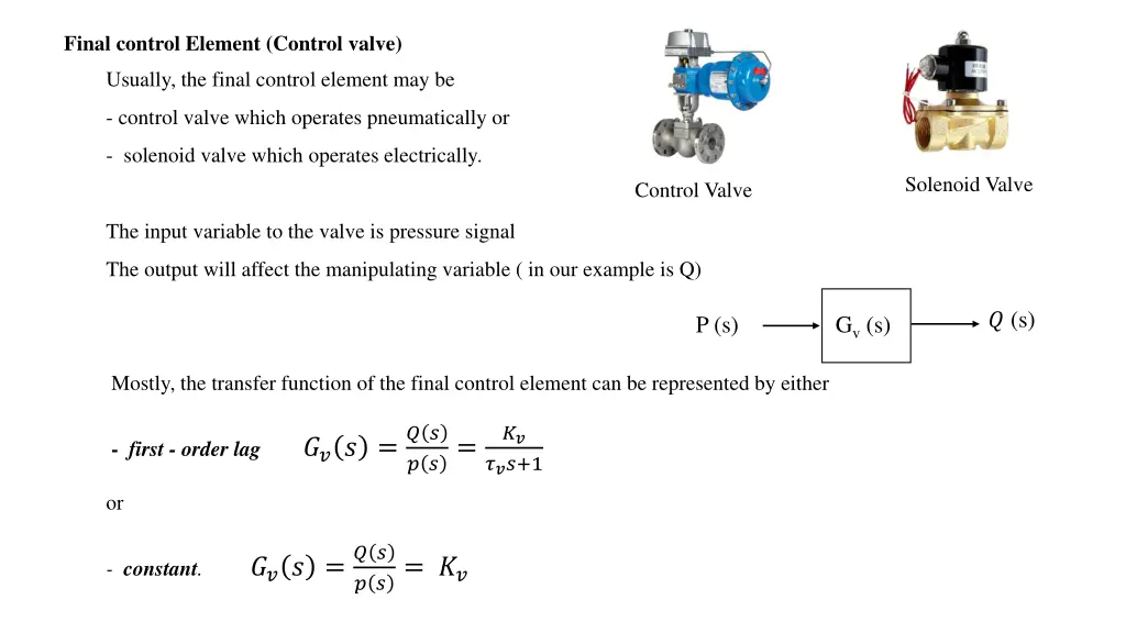 final control element control valve