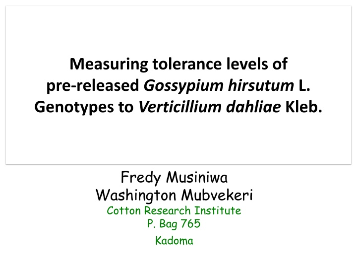 measuring tolerance levels of pre released