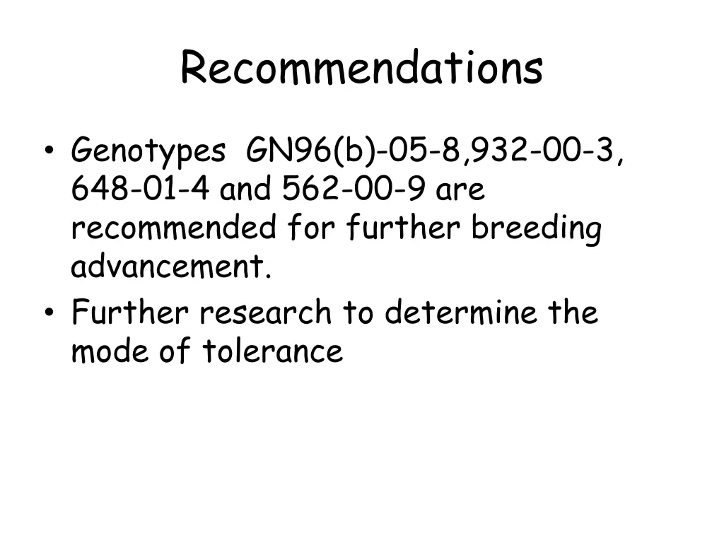 recommendations