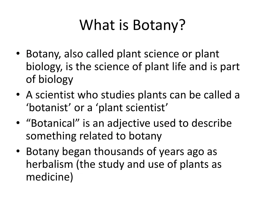 what is botany