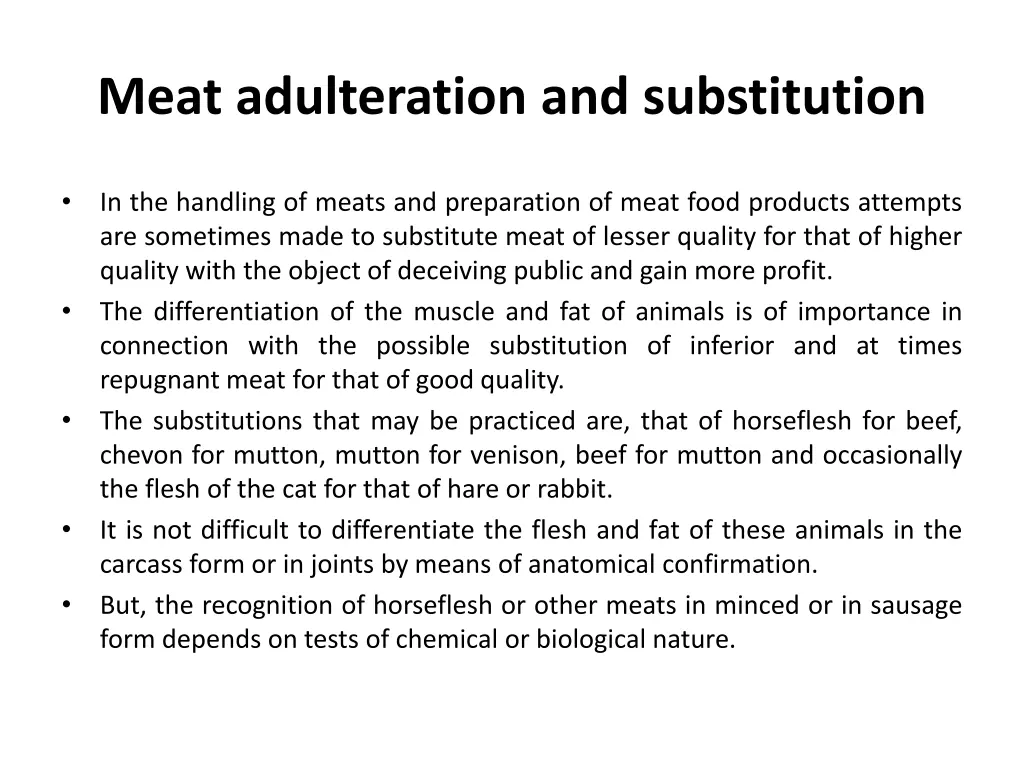 meat adulteration and substitution