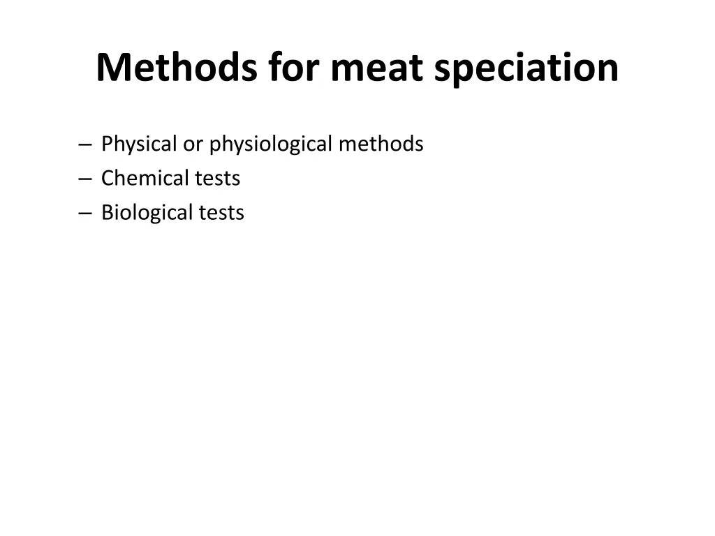 methods for meat speciation