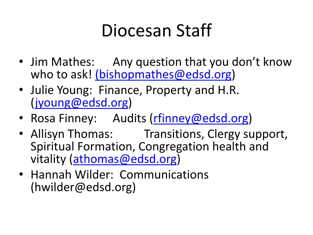 diocesan staff