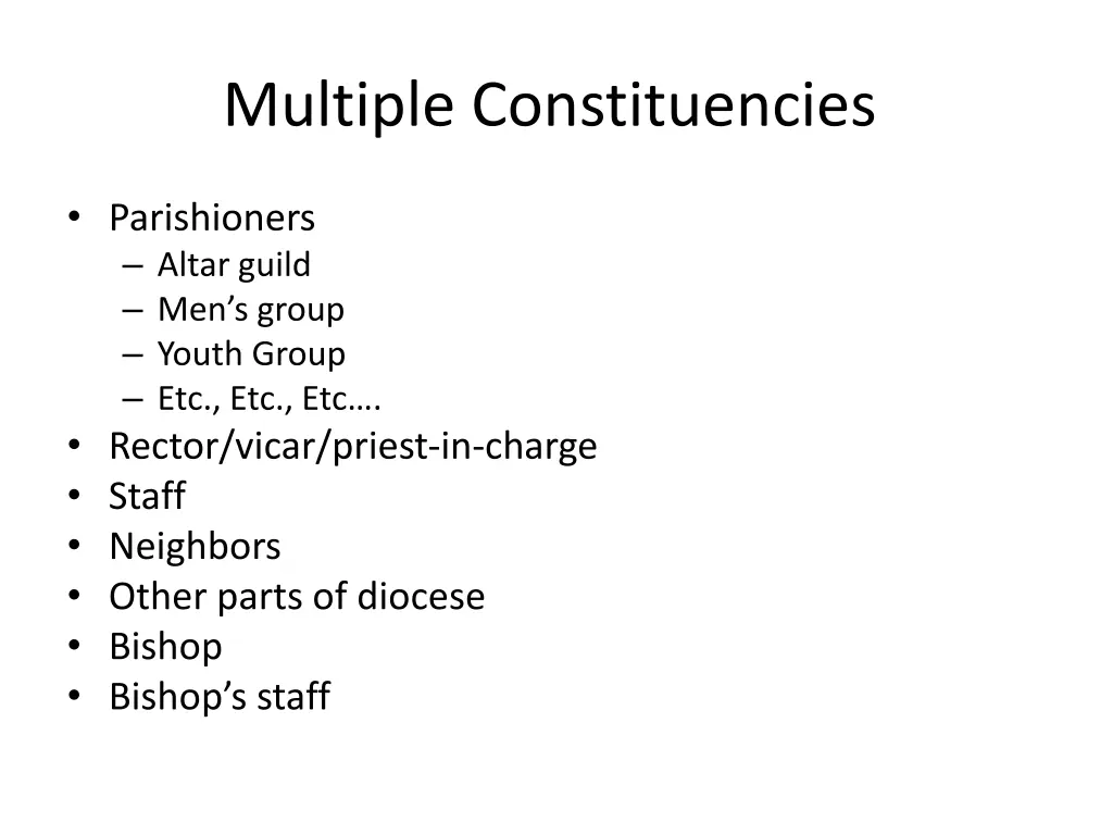 multiple constituencies