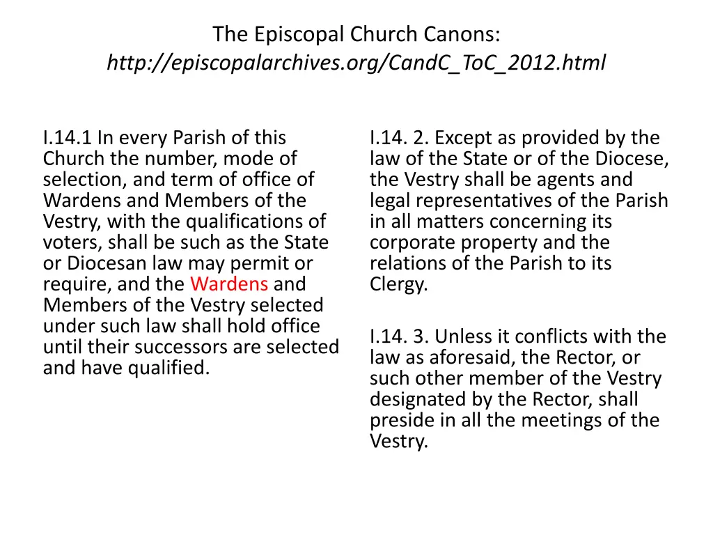 the episcopal church canons http 1