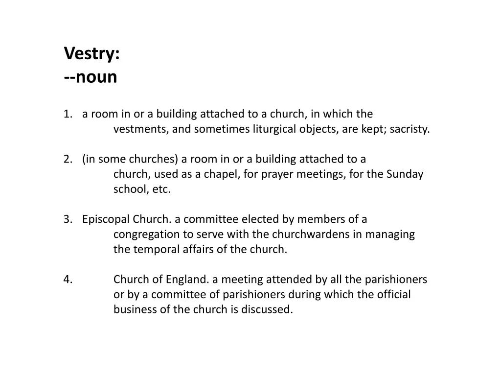 vestry noun