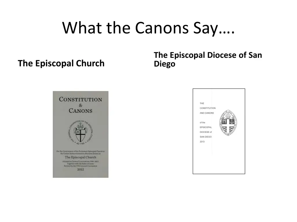 what the canons say