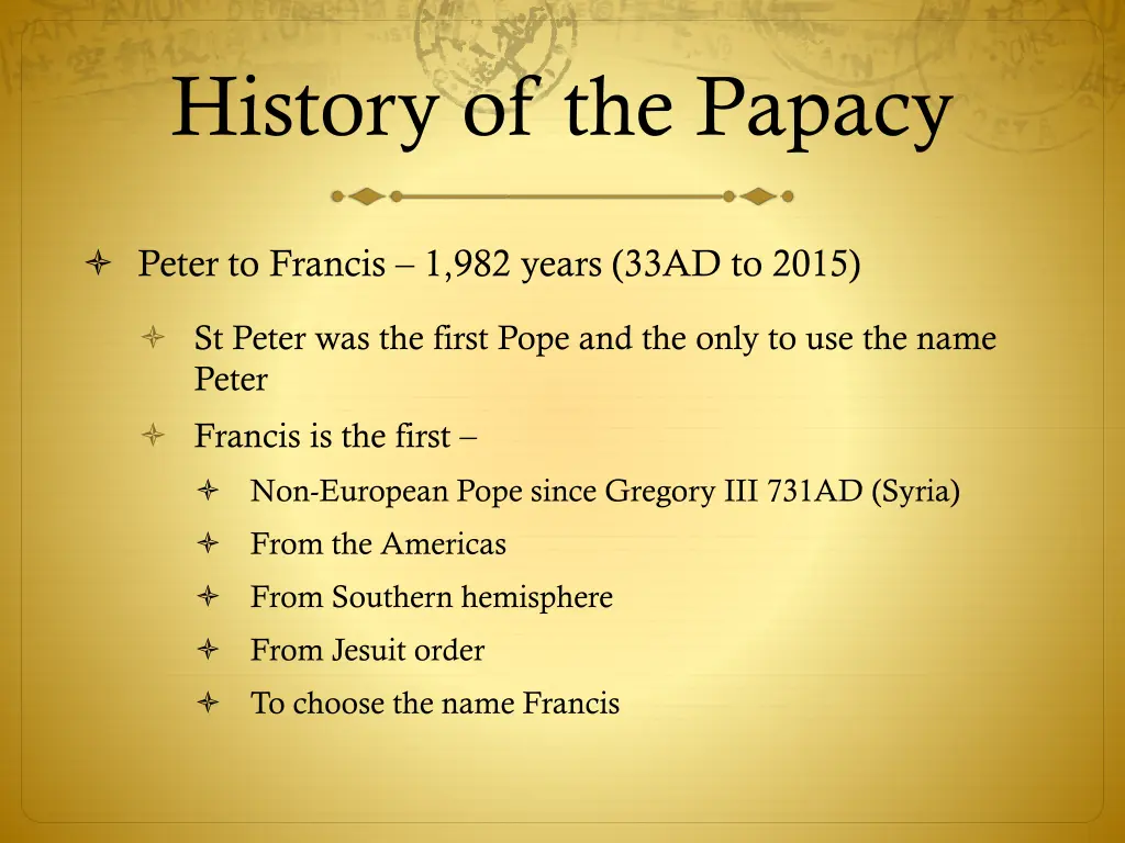 history of the papacy 1