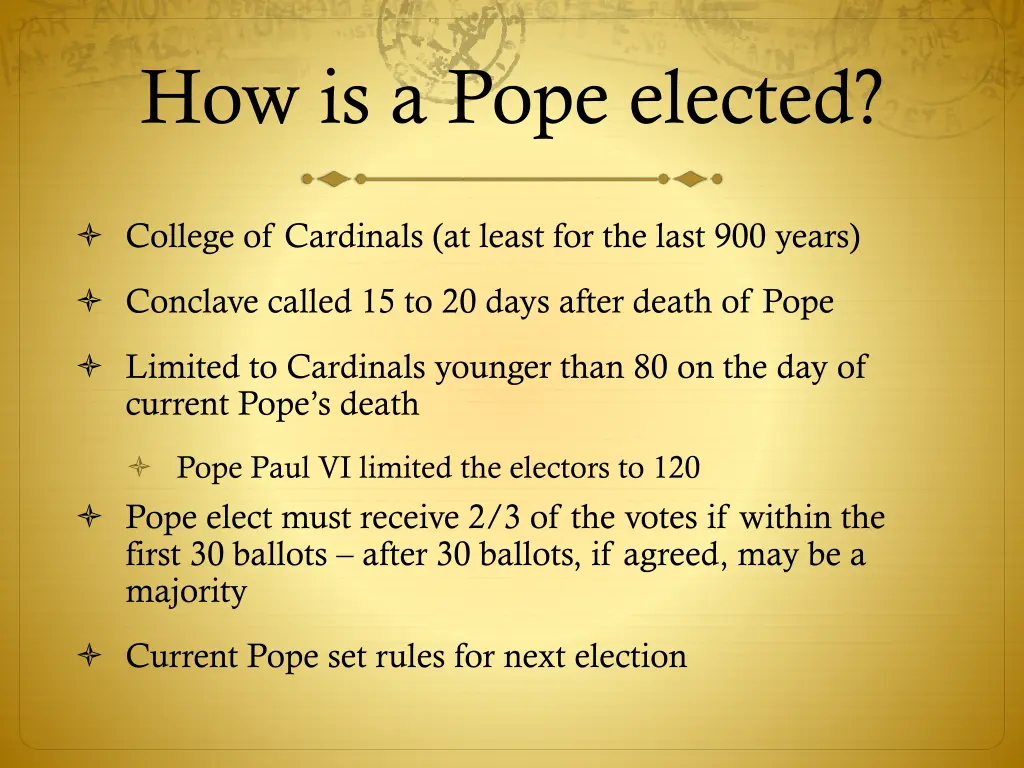 how is a pope elected