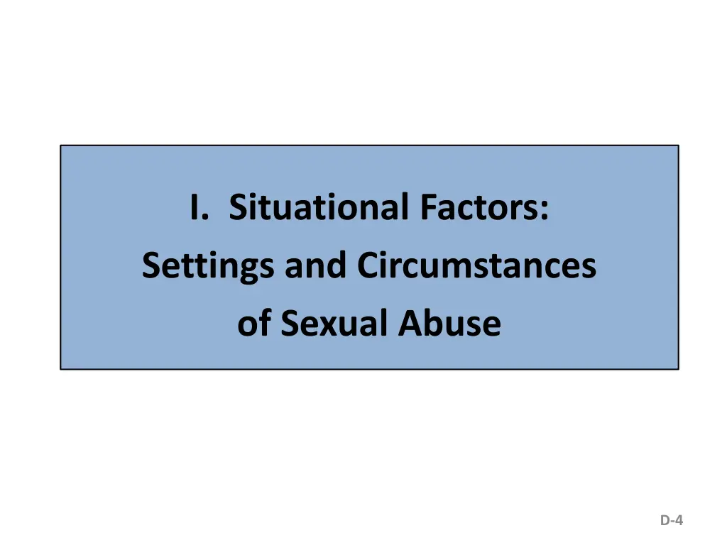 i situational factors settings and circumstances