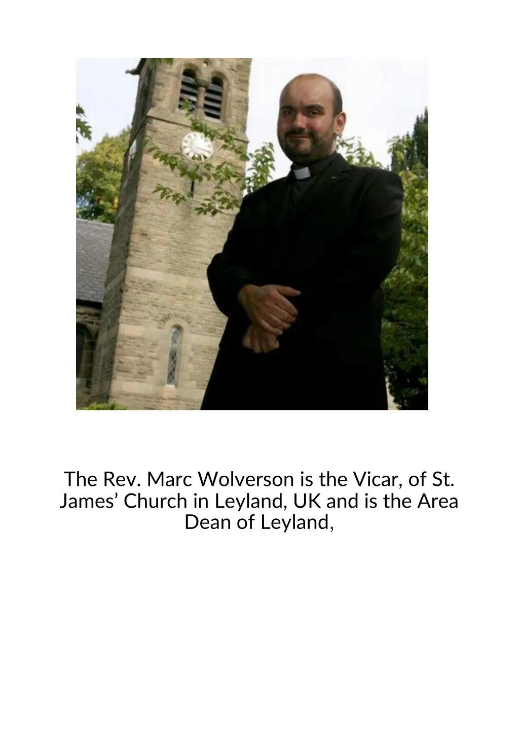 the rev marc wolverson is the vicar of st james