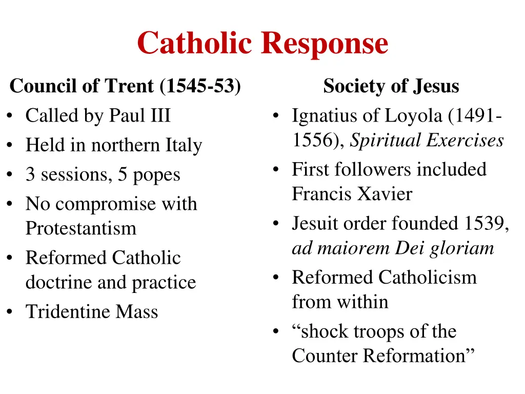 catholic response 1