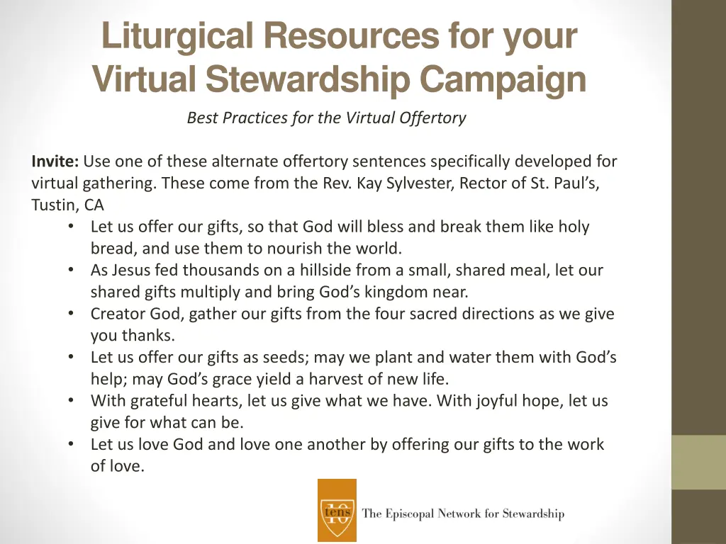 liturgical resources for your virtual stewardship 1