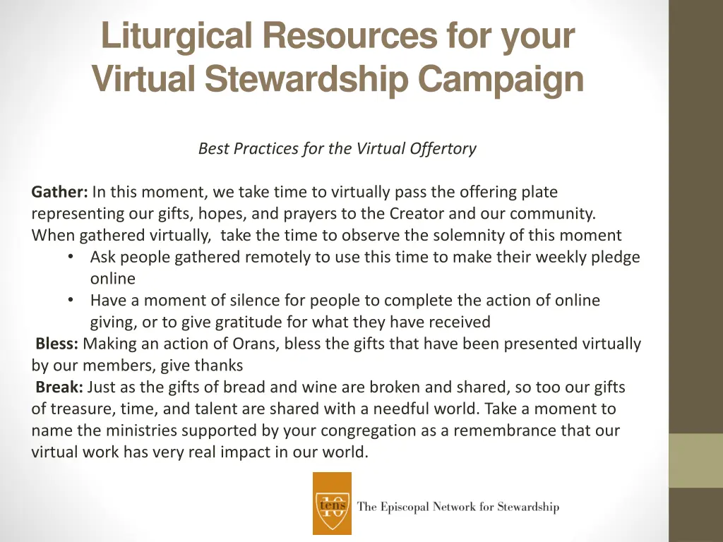 liturgical resources for your virtual stewardship 2